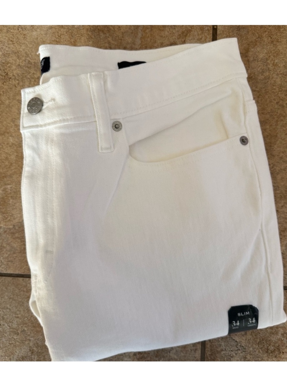 NWT J.Crew Slim-fit Flex Men’s Jeans White Men’s Size 34x34 - Picture 3 of 3